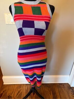 Fashion Nova Multicolor Striped Sleeveless Midi Dress